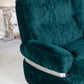 Fauteuil "space age" velours vert de Beka, 1970