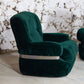 Fauteuil "space age" velours vert de Beka, 1970