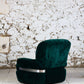 Fauteuil "space age" velours vert de Beka, 1970