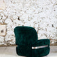 Fauteuil "space age" velours vert de Beka, 1970