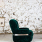 Fauteuil "space age" velours vert de Beka, 1970