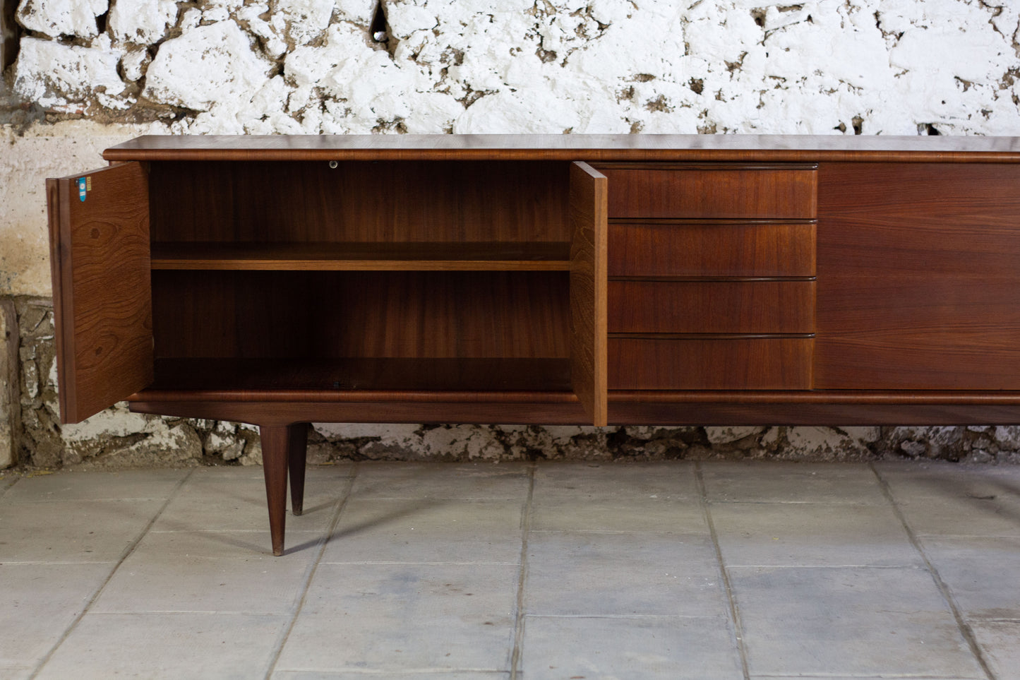 Enfilade en teck scandinave, 1960