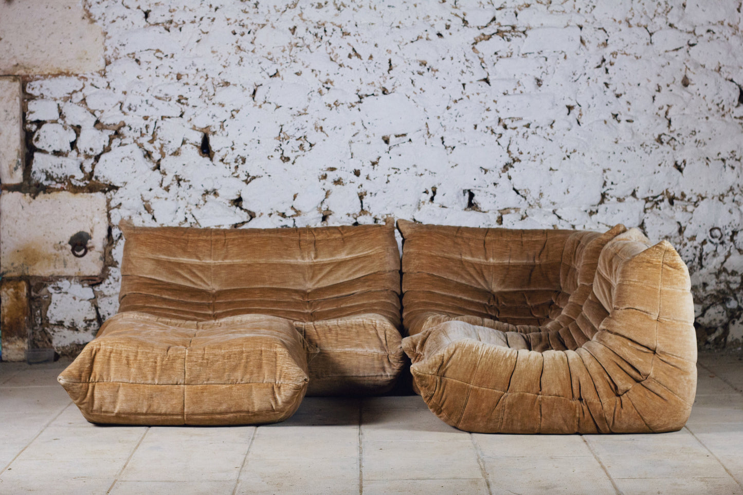 Ensemble de canapés Togo velours Michel Ducaroy "ligne brown", LIGNE ROSET, 1973