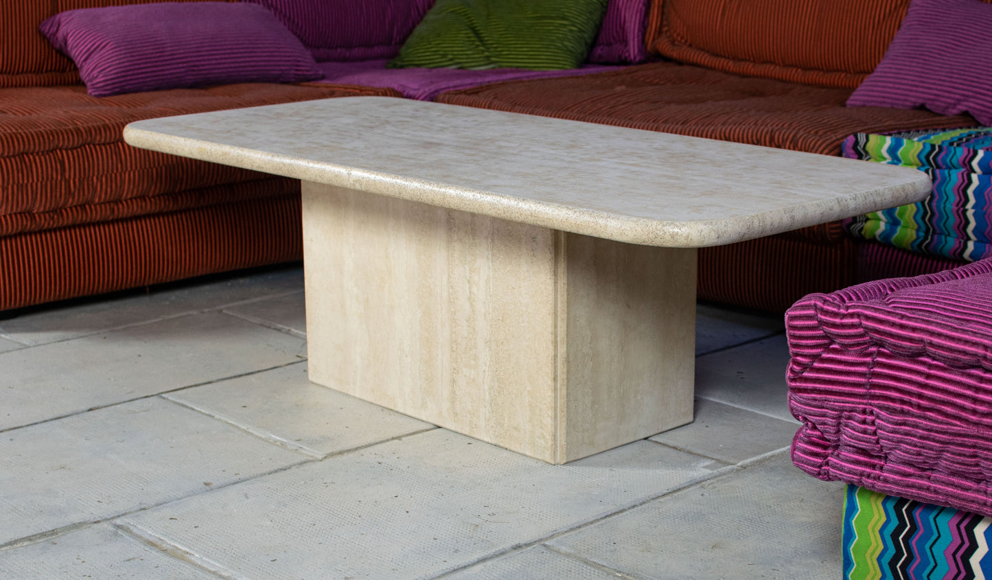 Table basse travertin italien, 1980