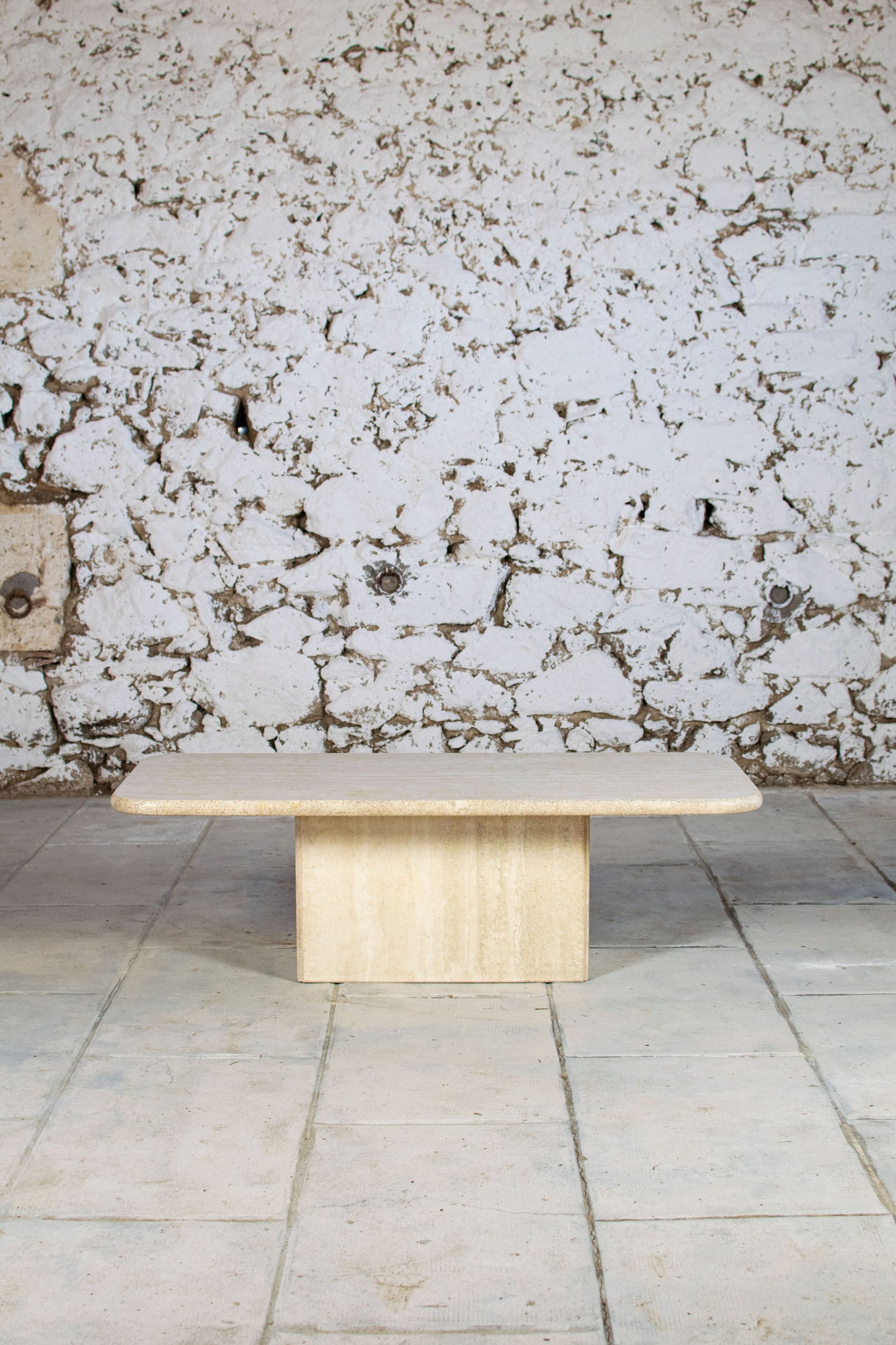 Table basse travertin italien, 1980