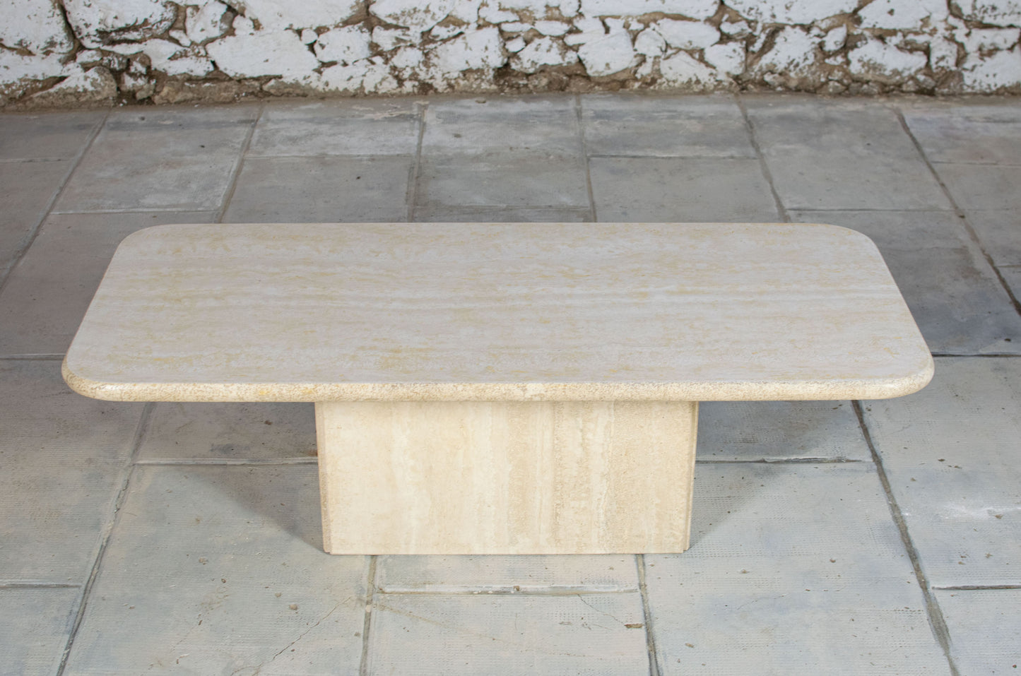 Table basse travertin italien, 1980