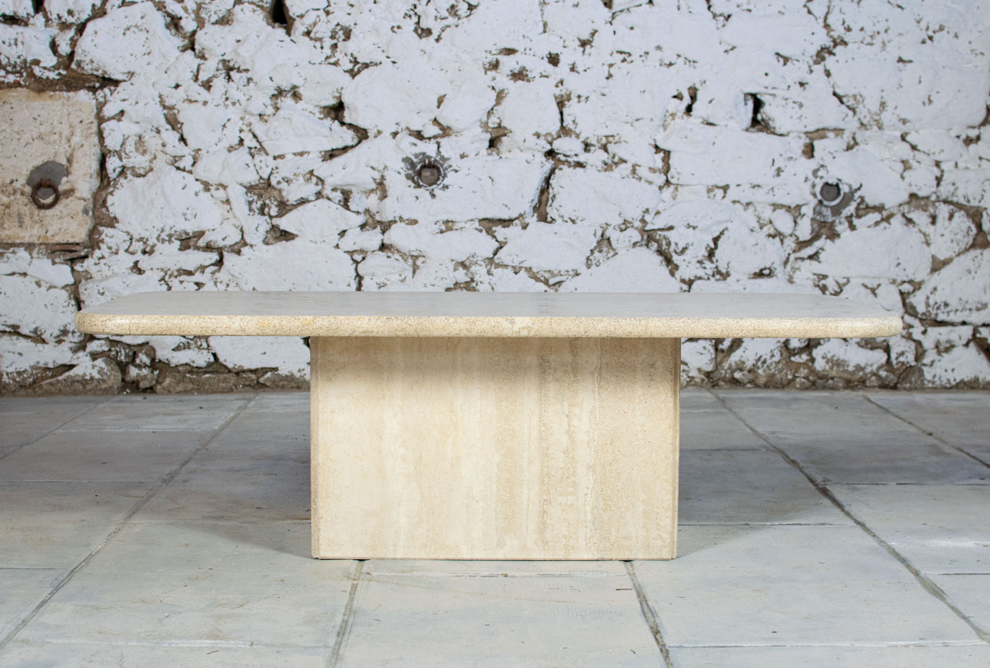 Table basse travertin italien, 1980